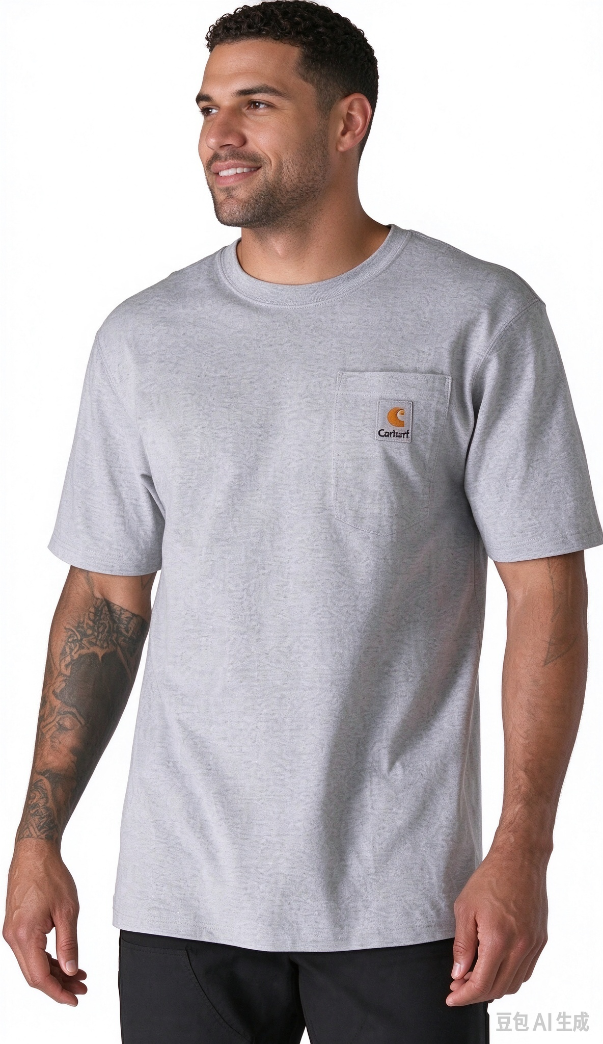 2026 New Men Classic Work Pocket Tee, Solid Color Heavy Cotton Casual Short Sleeve T Shirt