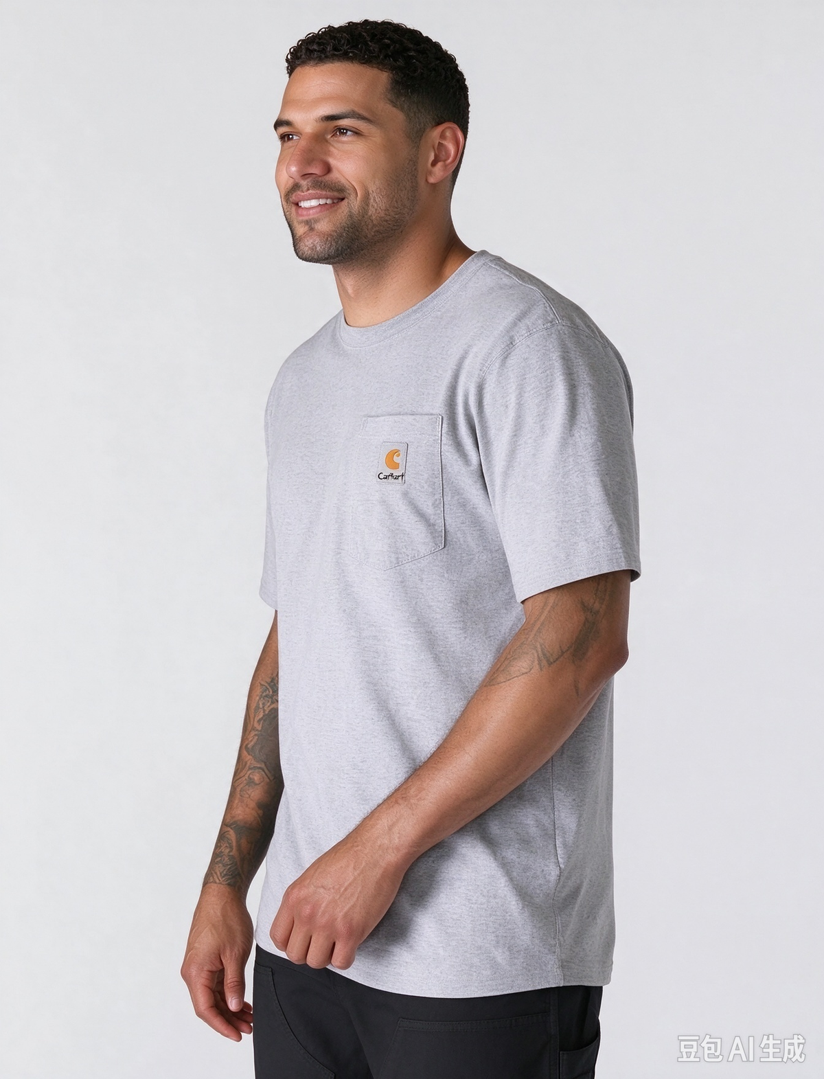 2026 New Men Classic Work Pocket Tee, Solid Color Heavy Cotton Casual Short Sleeve T Shirt