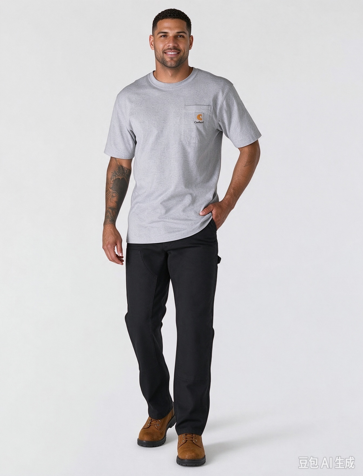 2026 New Men Classic Work Pocket Tee, Solid Color Heavy Cotton Casual Short Sleeve T Shirt