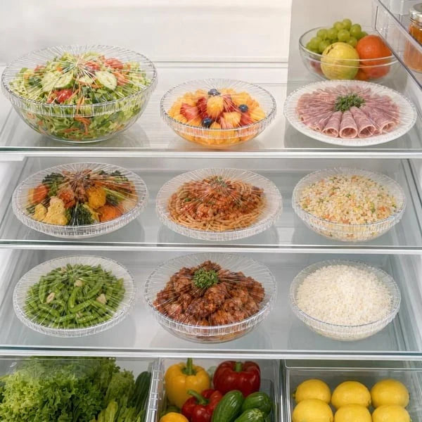 🔥LAST DAY SALE 49% OFF-100Pcs Medium Reusable Elastic Plastic Bowl Covers - Kitchen Bread Proofing