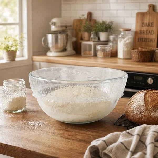 🔥LAST DAY SALE 49% OFF-100Pcs Medium Reusable Elastic Plastic Bowl Covers - Kitchen Bread Proofing