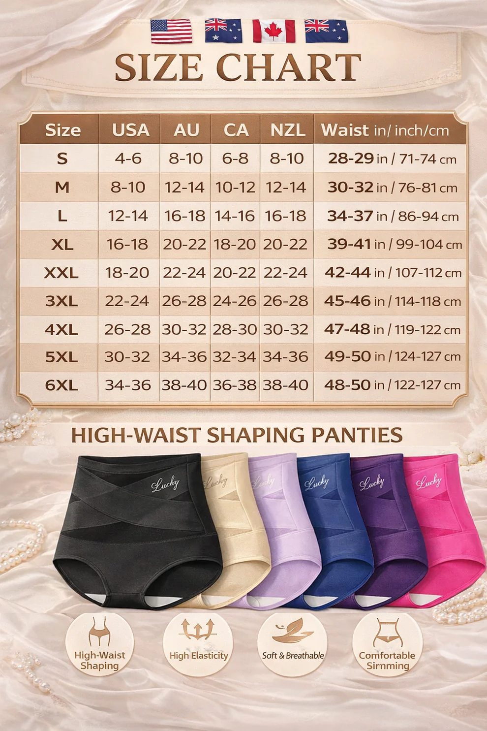 🌸LAST DAY 50% OFF🌸High-Waist Tummy Control Seamless Shaping Lucky Panties