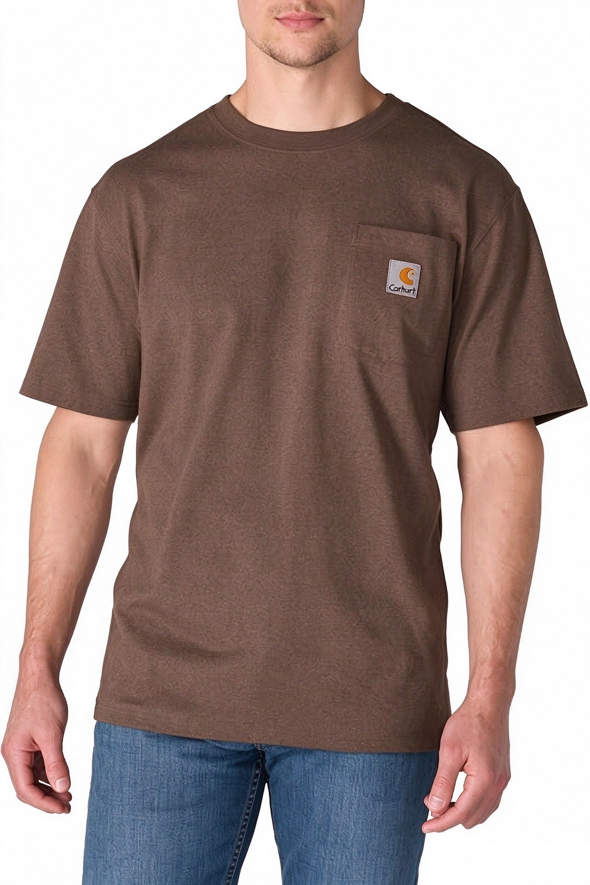 2026 New Men Classic Work Pocket Tee, Solid Color Heavy Cotton Casual Short Sleeve T Shirt